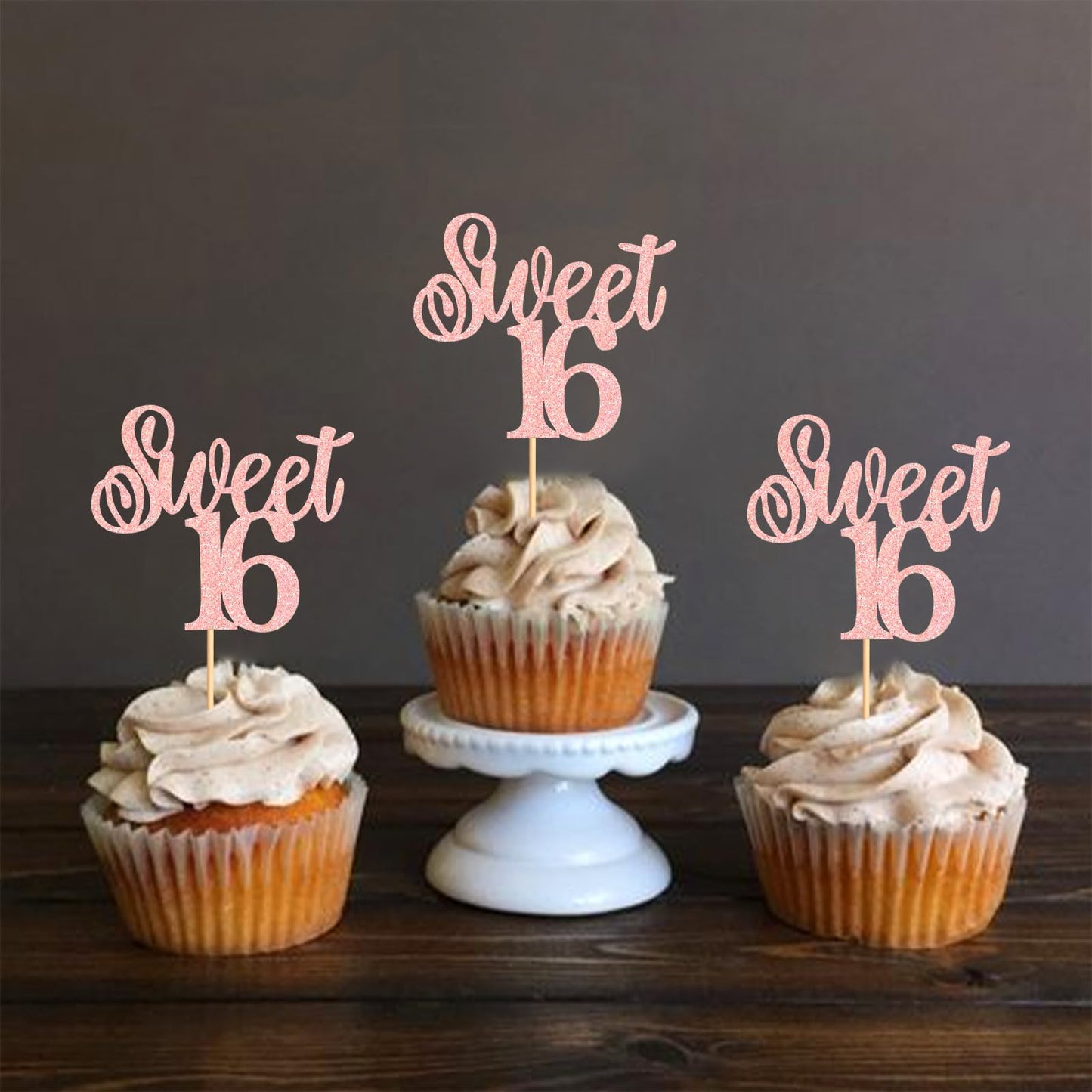 Keaziu 24 Pack Sweet 16 Cupcake Toppers Sweet Sixteen 16 Happy 16 Cupcake Picks For 16Th Birthday Wedding Anniversary Party Cake