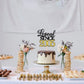 Rssta i Cake Topper, Glitter Happy 20th Birthday Decoration, Black Gold, Model XM398-2005