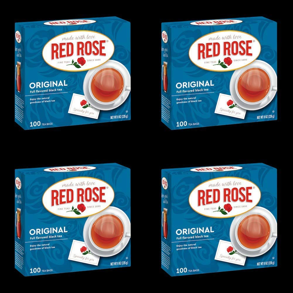 Red Rose Original Flavor Tea Bags, 100 Count (Pack of 4)