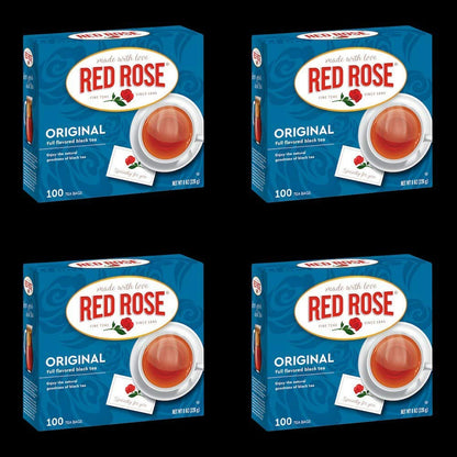 Red Rose Original Flavor Tea Bags, 100 Count (Pack of 4)