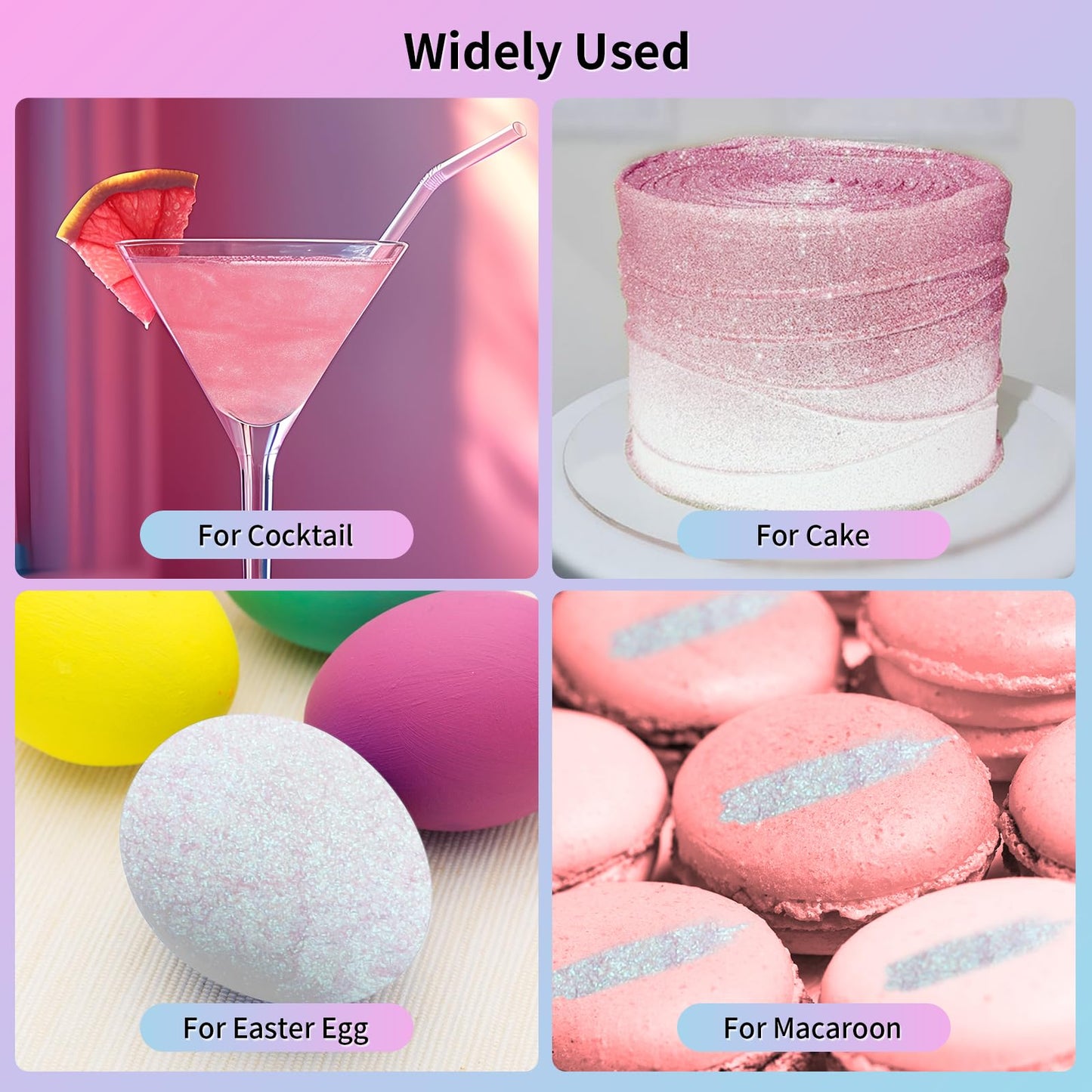 Edible Glitter For Cocktails, Rainbow Easter Luster Dust Edible For Drinks, Food Grade Shimmer Dust, Sprinkle Powder, Baking, St