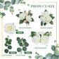 Taiyin Flower Cake Topper Set, 9 Pcs Eucalyptus Floral Decorations for Weddings and Birthdays, White, PVC Material