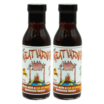 Lems Meat Varnish Sweet Hot BBQ Sauce - Gluten Free, Award Winning - 12 oz Bottle - Perfect for Grilling and Smoking - 2 Pack