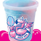 Fun Sweets Cotton Candy 12-Pack - Blue Raspberry and Cherry Swirl 1.5 oz Tub Resealable - Individual Cotton Candy Tubs Great for