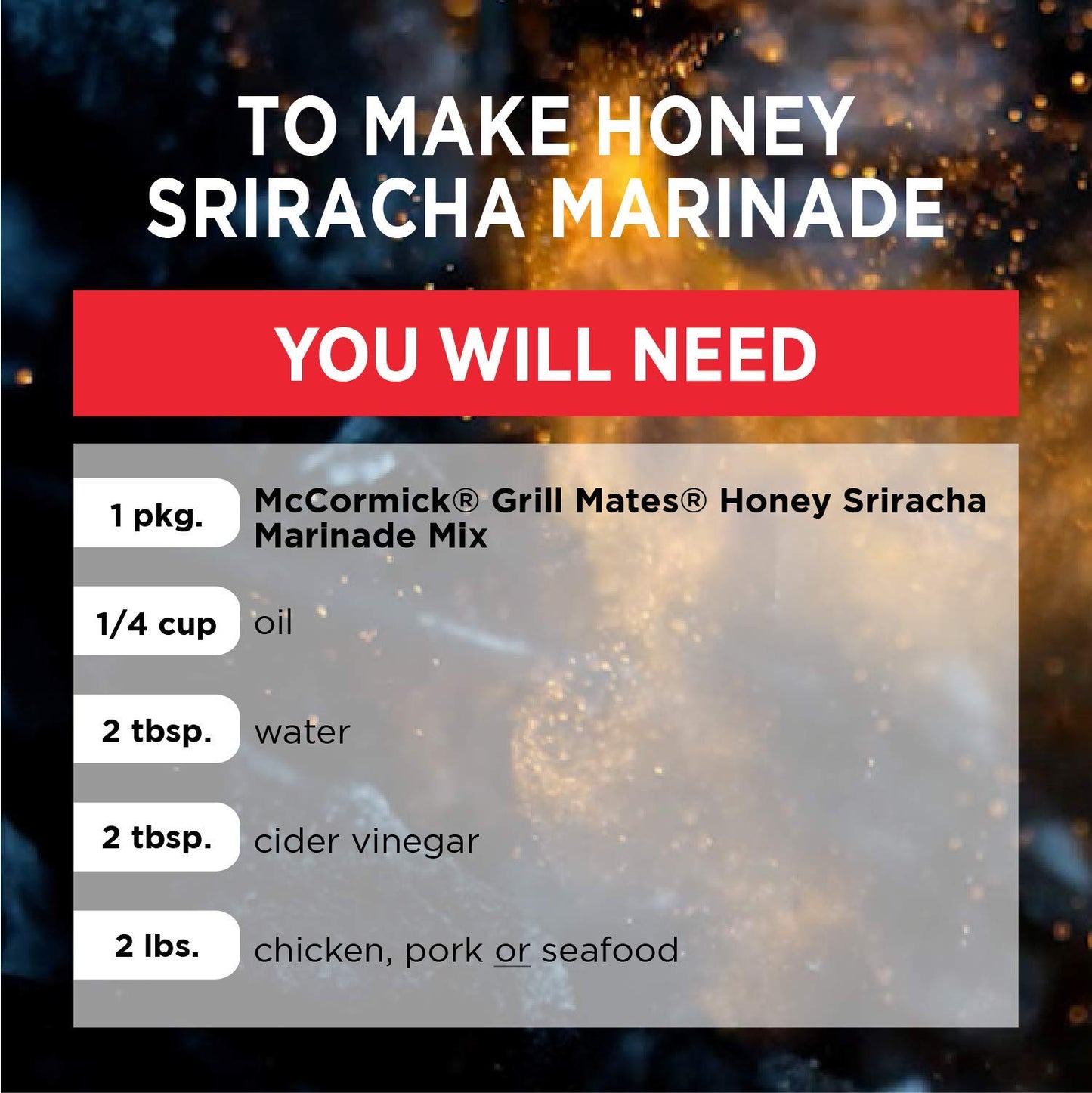 McCormick Grill Mates Honey Sriracha Marinade Mix, 1 oz