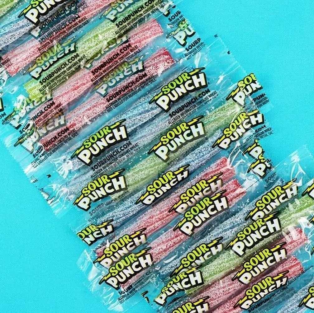 American Licorice Sour Punch Twists - Sour Candy Bulk - Sour Punch Twist - 1 Lb Bag - Sour Punch Twists Bulk Candy - 4 Flavors - Blue Raspberry, Cherry, Strawberry, Apple