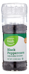 Amazon Fresh Black Pepper Grinder, 2.2 Oz, Essential Kitchen Spice, Perfect for Seasoning Dishes