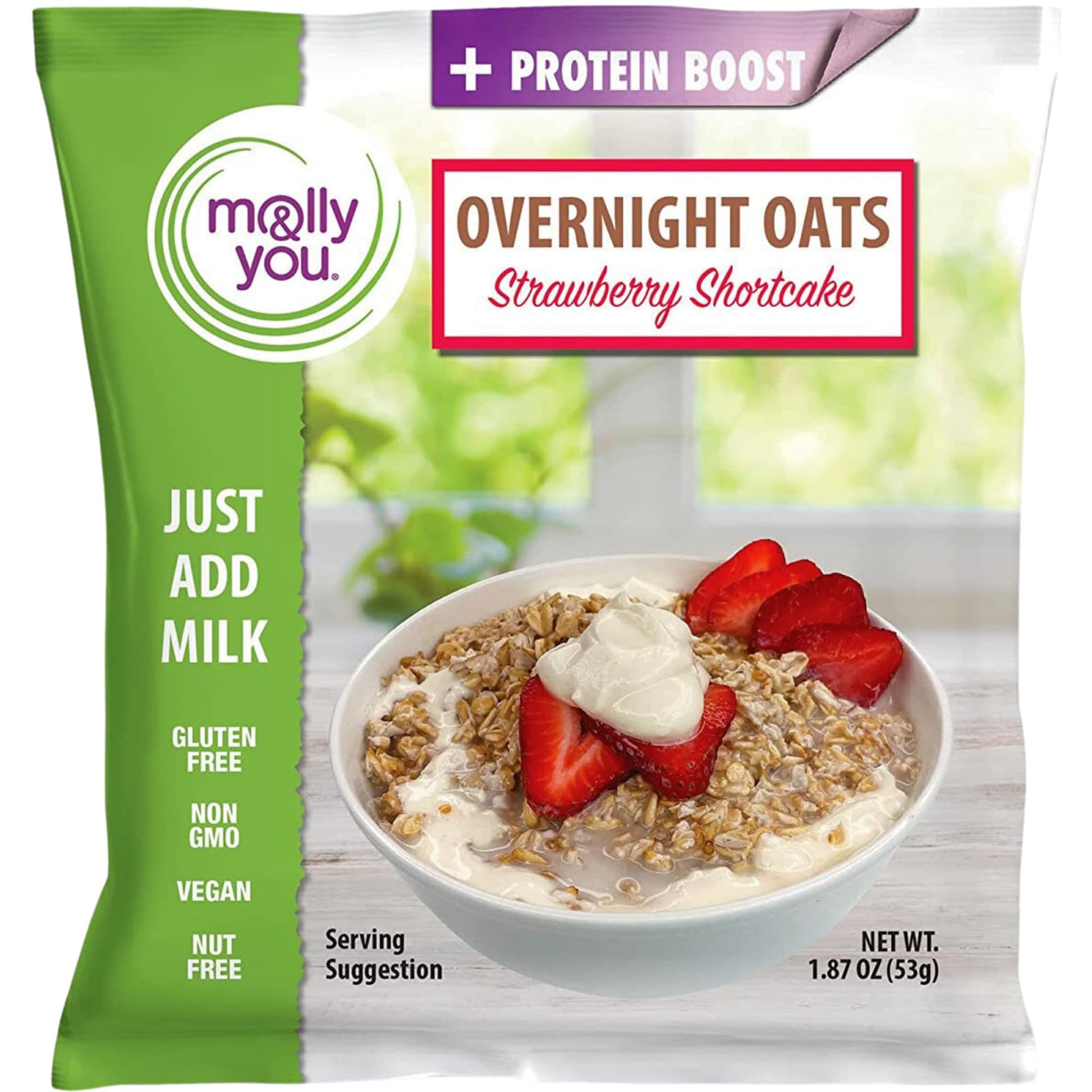 And You Strawberry Shortcake Overnight Oats (Pack of 6) - Healthy Natural Source Of Protein Oatmeal Breakfast, A Vegan Friendly,