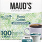 Maud's Kona Coffee Pods, 100 ct, Medium Roast Coffee in Recyclable Single Serve Pods - 100% Arabica Coffee, Compatible with Keur