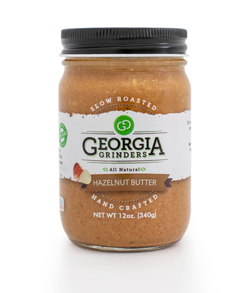 Georgia Grinders Hazlenut Butter 12oz (1ct), Full of Crunch and Flavor, Whole30approved, Keto, Vegan friendly, Non-GMO, Gluten F