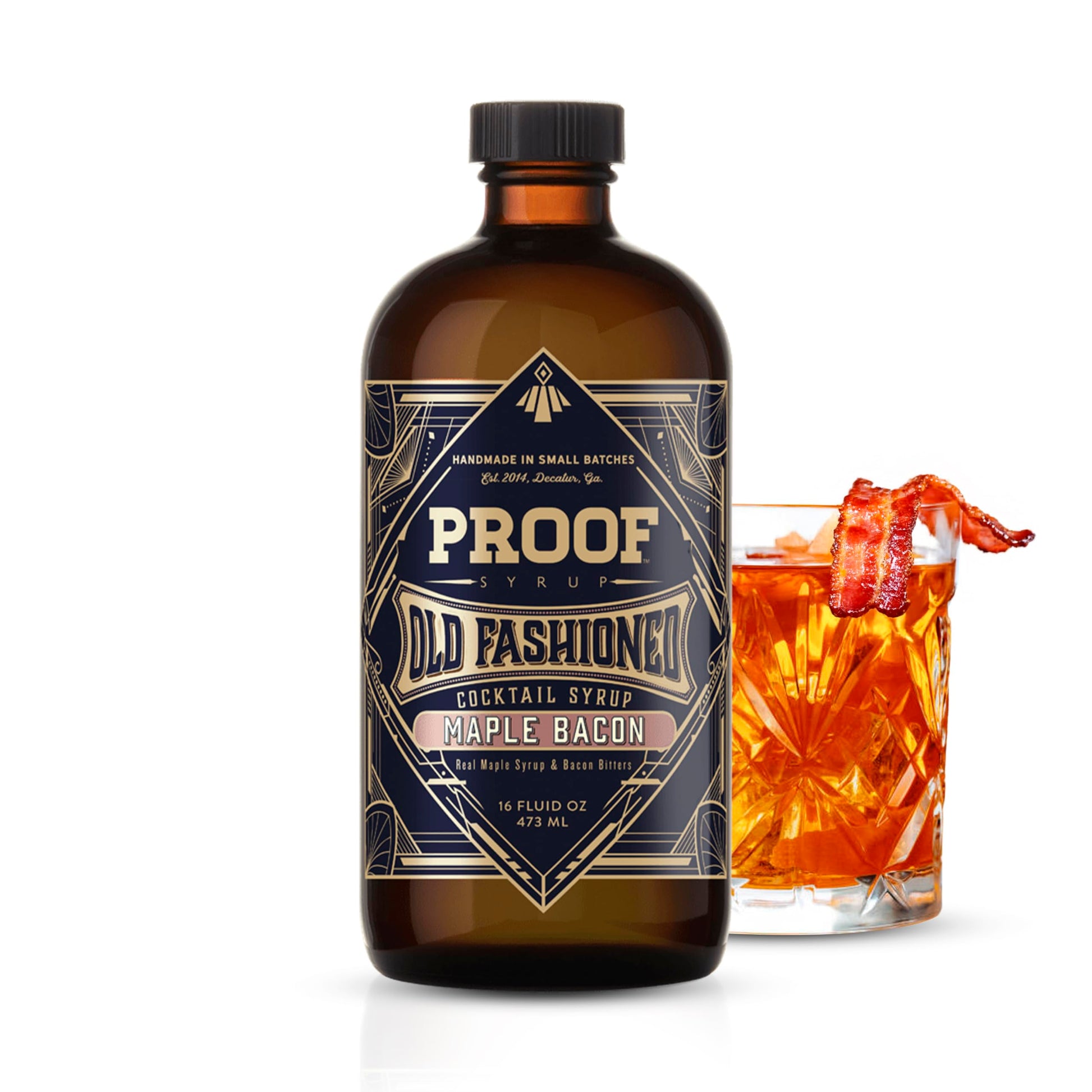 Proof Syrup Old Fashioned Cocktail Mix - Made with Real Bitters & Cane Sugar - Maple Bacon Flavor - Fast, Easy, Delicious, Handc