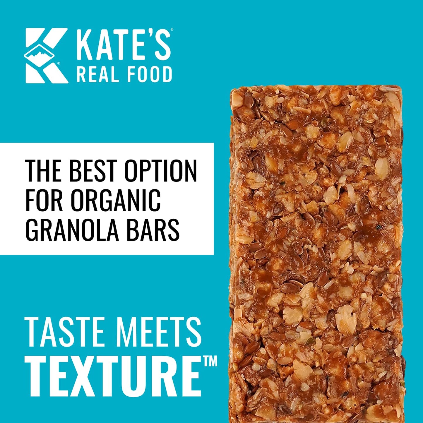 Kates Organic Energy Bars, Non-GMO, Gluten-Free, Peanut Butter Hemp & Flax, 2.2 oz (Pack of 6)