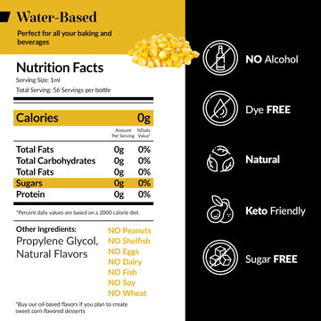 Dolce Flav Natural Sweet Corn Extract 2 Oz - Kosher, Sugar-Free, Concentrated Savory-Sweet Flavor For Baking, Cornbread & Ice Cr