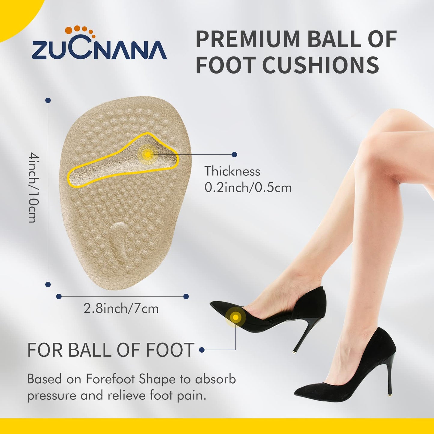 Metatarsal Pads | 2 Pairs High Heel Inserts | Soft Gel Shoe Inserts For Women | Reusable Ball Of Foot Cushions For Women Foot Pa
