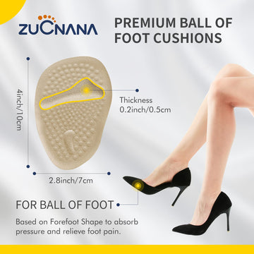 Metatarsal Pads | 2 Pairs High Heel Inserts | Soft Gel Shoe Inserts For Women | Reusable Ball Of Foot Cushions For Women Foot Pa
