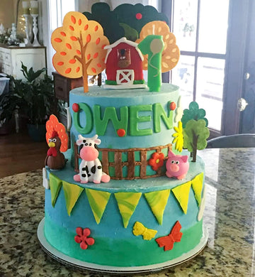 Jevenis Farm Animal Cake Decoration Farm Animal Birthday Cake Topper Cow Cake Decoration For Farm Animal Baby Shower Birthday Pa