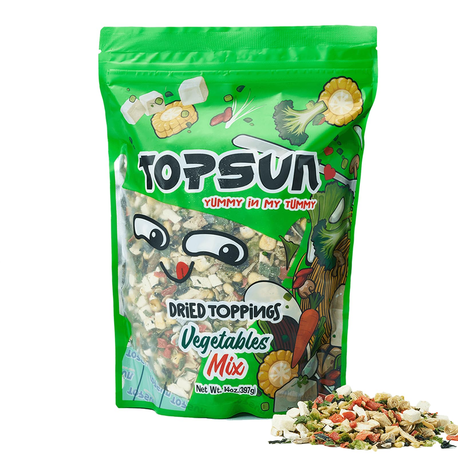 Dried Ramen Toppings Vegetable Mix 14oz, 12 Veggie Blend with Added Superfood Goji, Dehydrated Vegetables for Ramen Noodles, Glu