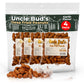 Jerky-n-Spice Uncle Buds Deep Fried Peanuts In Shell 4-Pack | Crunchy Garlic, Hot & Spicy, Organic, Salted Peanut Snacks