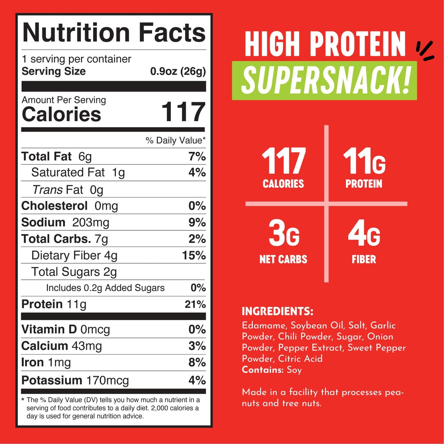 The Only Bean Crunchy Roasted Edamame Snacks Pack (Sriracha), Protien Keto Food, Gluten Free, Asian Chinese Korean Japanese Snac