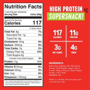 The Only Bean Crunchy Roasted Edamame Snacks Pack (Sriracha), Protien Keto Food, Gluten Free, Asian Chinese Korean Japanese Snac