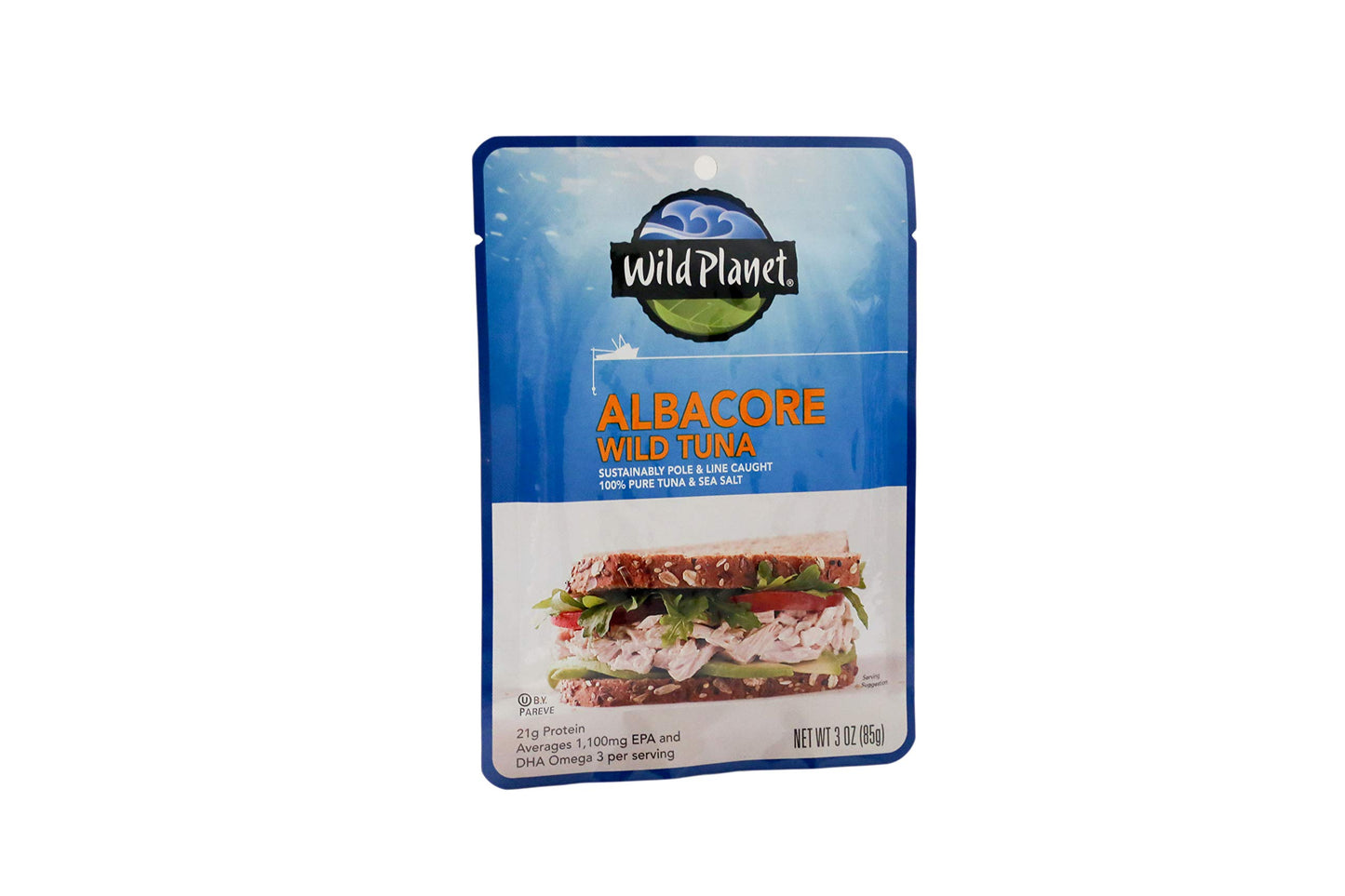 Wild Planet Albacore Wild Tuna, Sea Salt, Pouch, Keto and Paleo, 3rd Party Mercury Tested, 3 Ounce