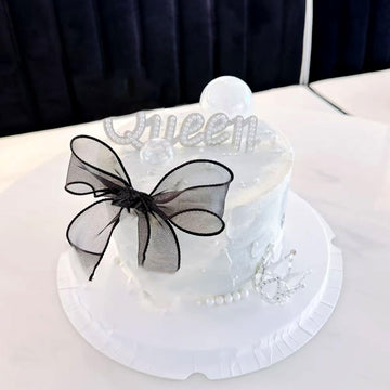 20 Pack Bow Cupcake Toppers Birthday Bowknot Black Bow High Footed Cup Balloon Party Decorations Cupcake Picks Bridal Cake Desse