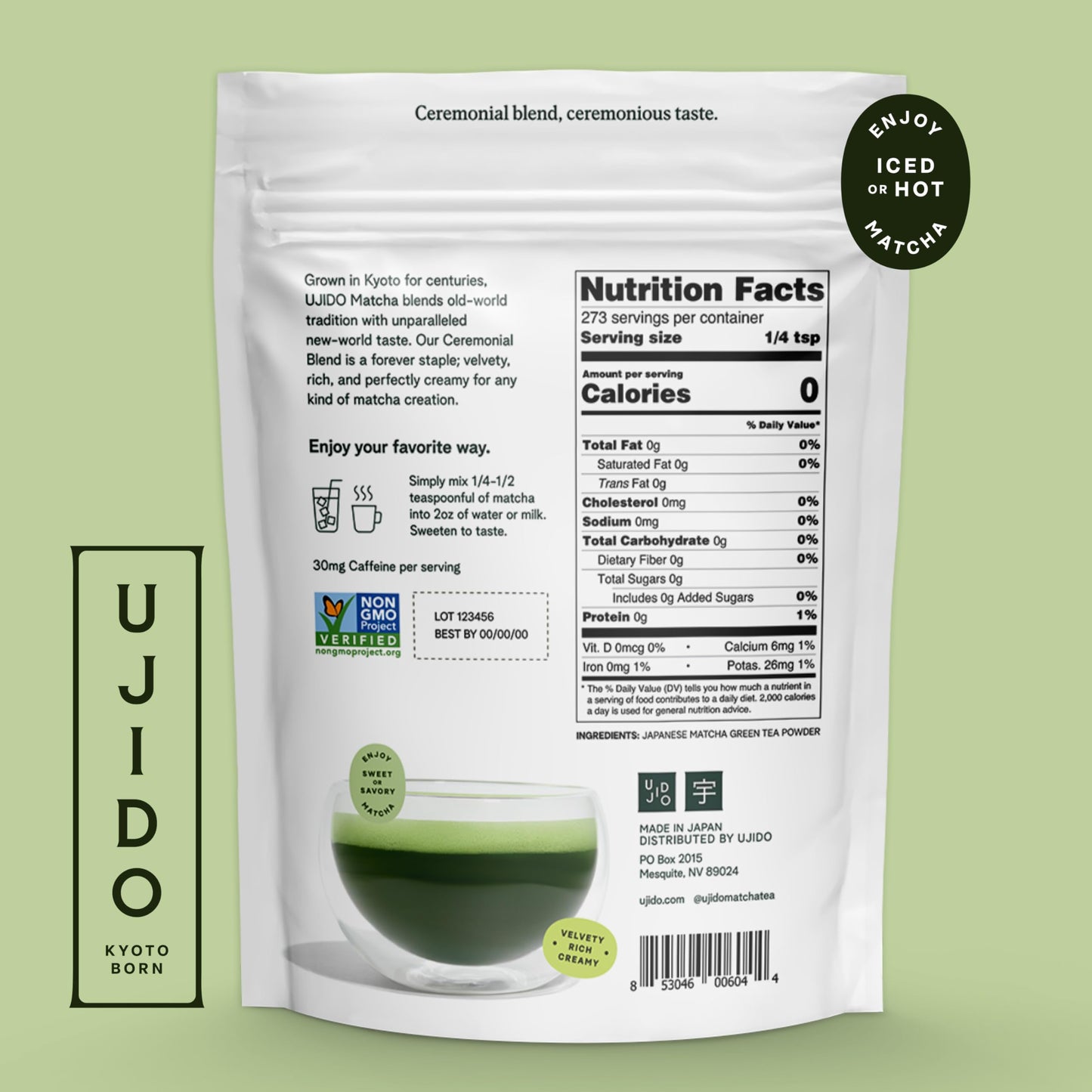Ujido The Path of Zen Matcha Green Tea Powder Ceremonial Blend - 12 oz