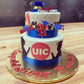 Graduation Cupcake Toppers Grad Party Decoration Food Picks Congrats Glitter Diploma Cap School Colors Supplies 24 Pcs Red Blue