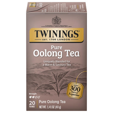 Twinings Pure Oolong Individually Wrapped Black Tea Bags, 20 Count Pack Of 6, Caffeinated, Warm, Nutty Flavor & Golden Colour