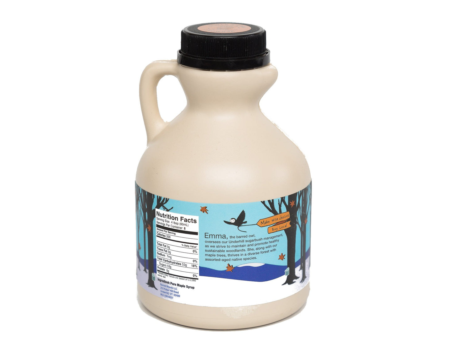 Pure Vermont Organic Maple Syrup - One Pint Jug (16 Oz) - Grade A Dark Robust (Former Grade B)