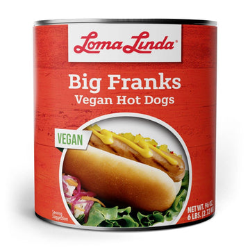 Loma Linda Big Franks - Hearty Vegan Hot Dogs For Flavorful Plant-Based Grilling! (96 Oz.)