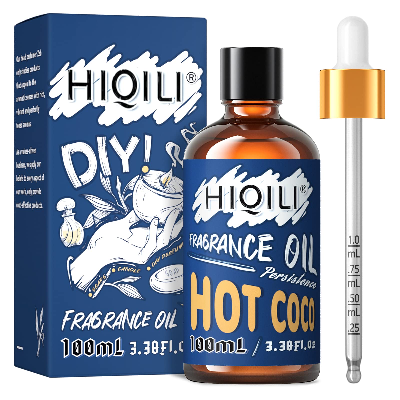 Hiqili Hot Coco Essential Oil - Pure Mellow Fragrance Oil For Diffuser, Candle Soap Perfume Lotion Making, 3.38 Fl Oz Halloween 
