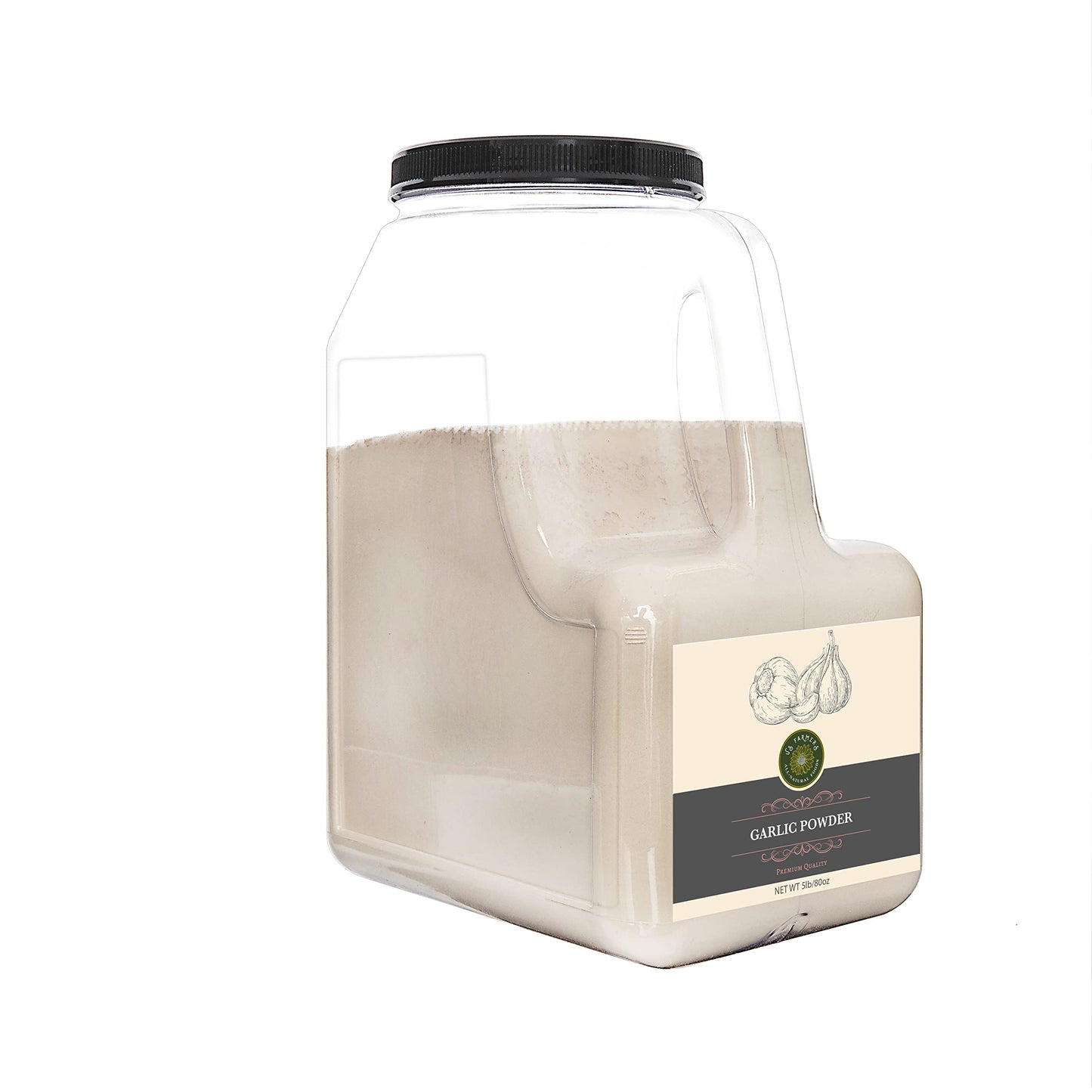 Us-Farmers Natural Premium Quality Garlic Powder In Jar, 5 Lb