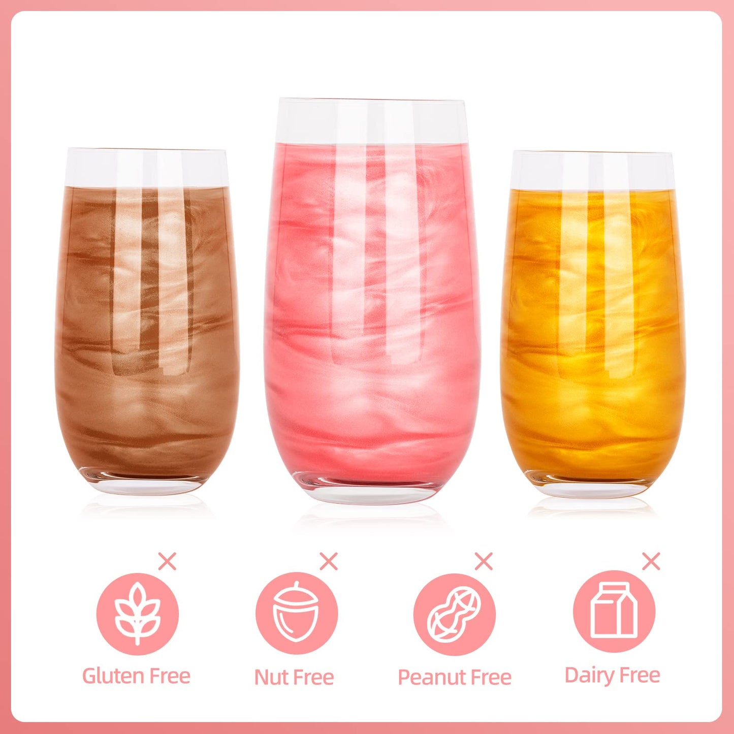DecorRom Iridescent Edible Glitter Spray, 3/4oz Luster Dust, Food Grade Shimmer Powder for Cake Decorating and Cocktails