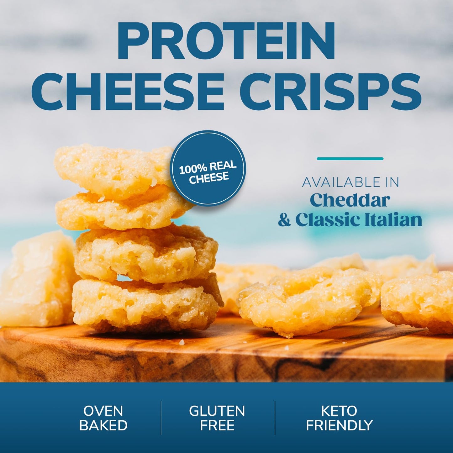 Wonderslim Cheese Crisps, Classic Italian, Protein Snack, Low Carb, Keto Friendly Snack, Gluten Free (7Ct)