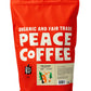 Peace Coffee Tree Hugger Signature Blend | 5 lb Ground Dark Roast | Organic Fair Trade | Soft, Smooth Flavor | Shade Grown, Fres