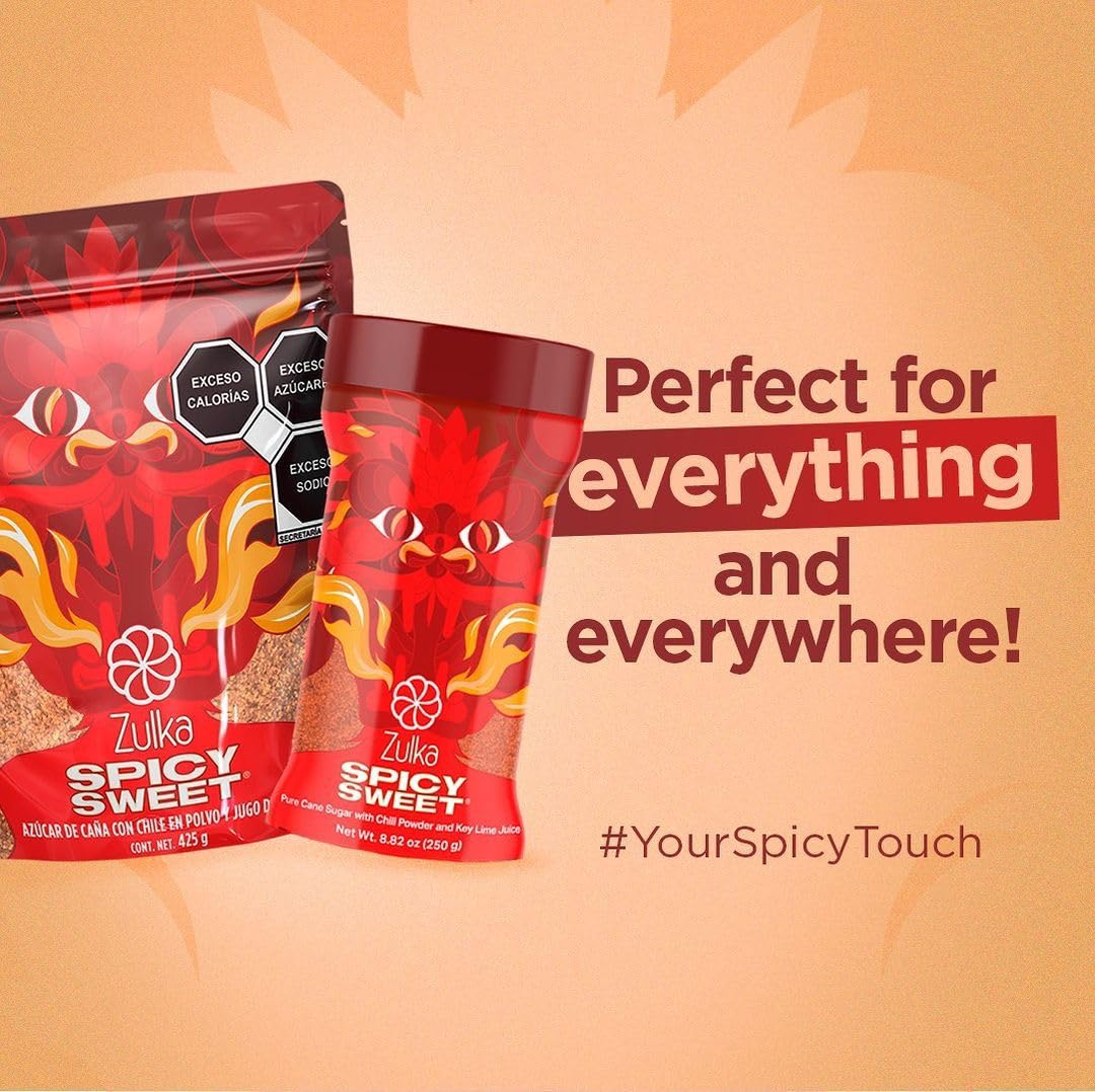 Zulka Spicy Sweet, Pure Cane Sugar With Chili Powder And Key Lime Juice, 8.82Oz