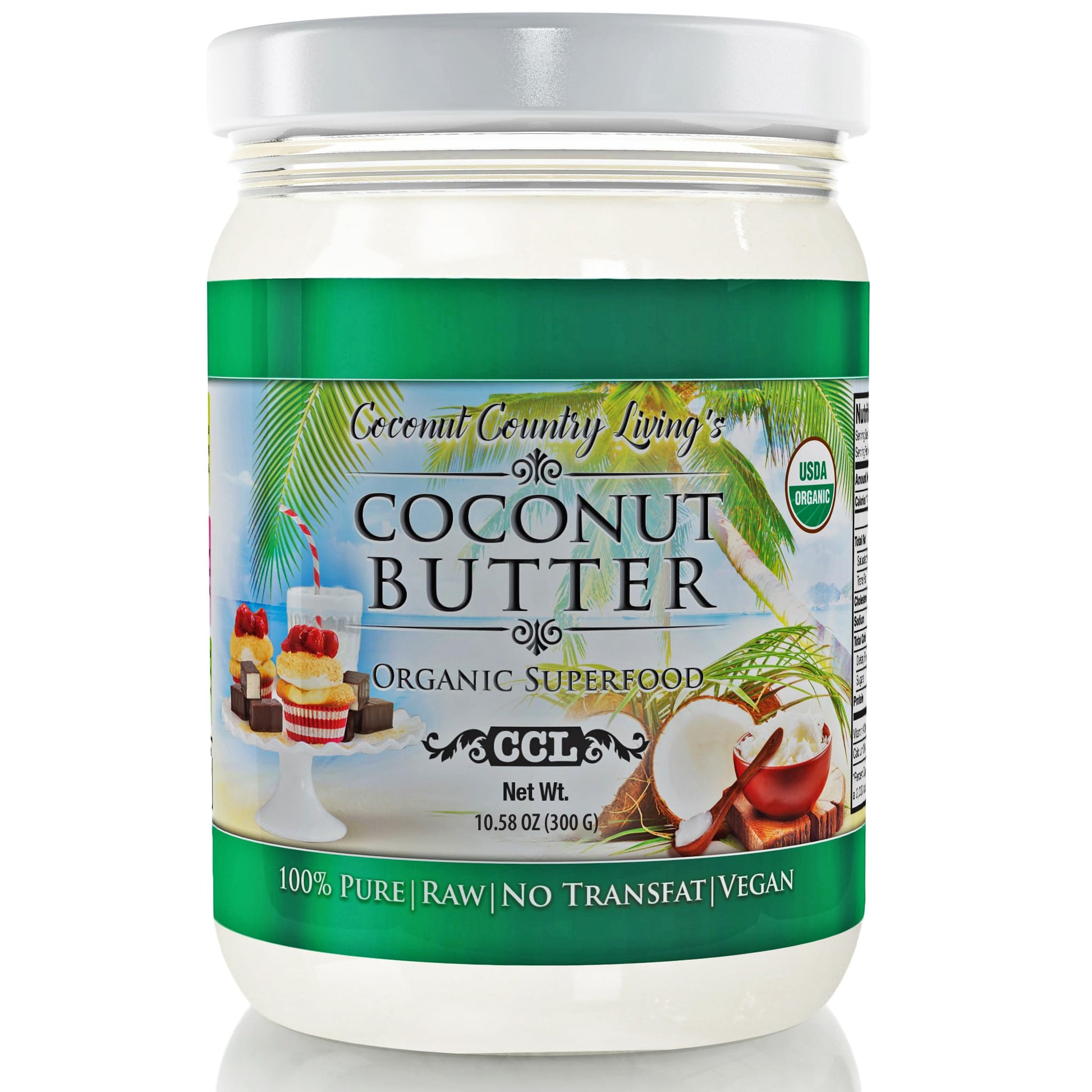 Coconut Country Living Coconut Butter, Organic, Raw, 10.58 oz, Keto & Paleo Friendly