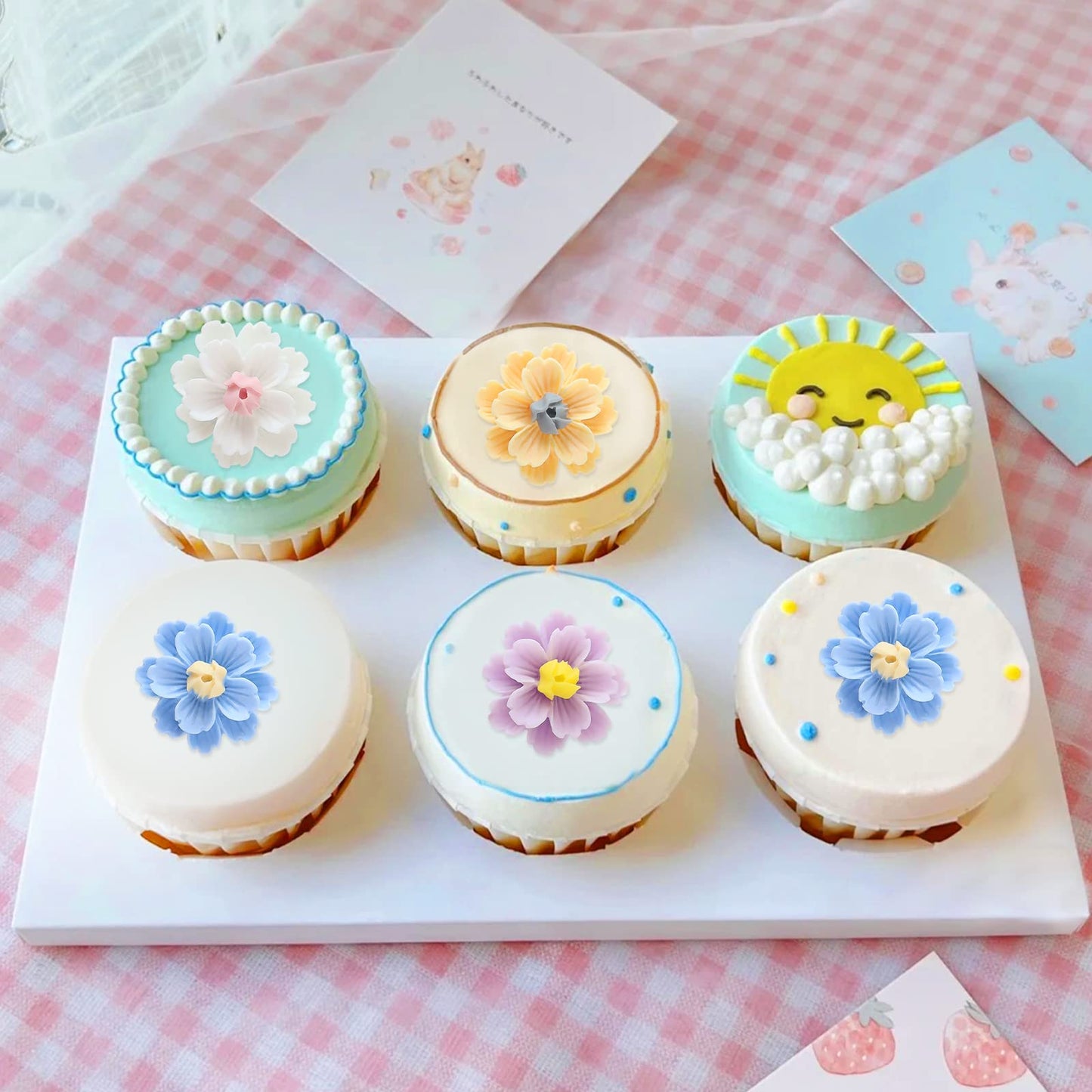 Keaziu 20 Pack Flower Cupcake Toppers Bridal Engagement Baby Shower Birthday Party Cupcake Picks Anniversary Party Decorations S