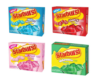 Starburst Gelatin variety pack, 4 flavor Watermelon, Blue Raspberry, All pink Strawberry, and cherry (3.89 OZ each)