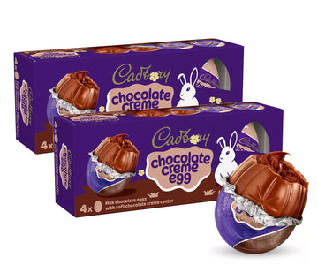 Cadbry Chocolate Creme Eggs Easter Candy 2 Pack - MilkChocolate With Soft Chocolate Creme Center For Easter Basket Stuffers, Gif