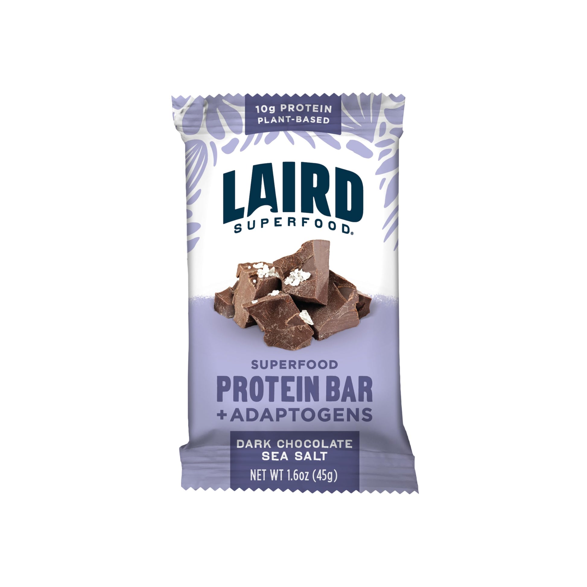 Laird Superfood Functional Protein Bars – Protein Bar But Better With Real Ingredients, Functional Mushrooms 10G Plant-Based Protein, 6G Fiber - Non-Gmo - Dark Chocolate Sea Salt, 10 Count (Pack Of 1)