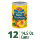 Del Monte Canned Peaches, No Sugar Added, Yellow Cling, 14.5 oz Can, Pack of 12