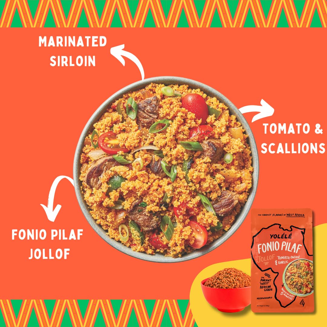 Yol  l   Fonio Grain Pilaf Mix African Supergrain Ancient Grains Organic Gluten-Free Non GMO Vegan Protein Super Food Paleo-Frie