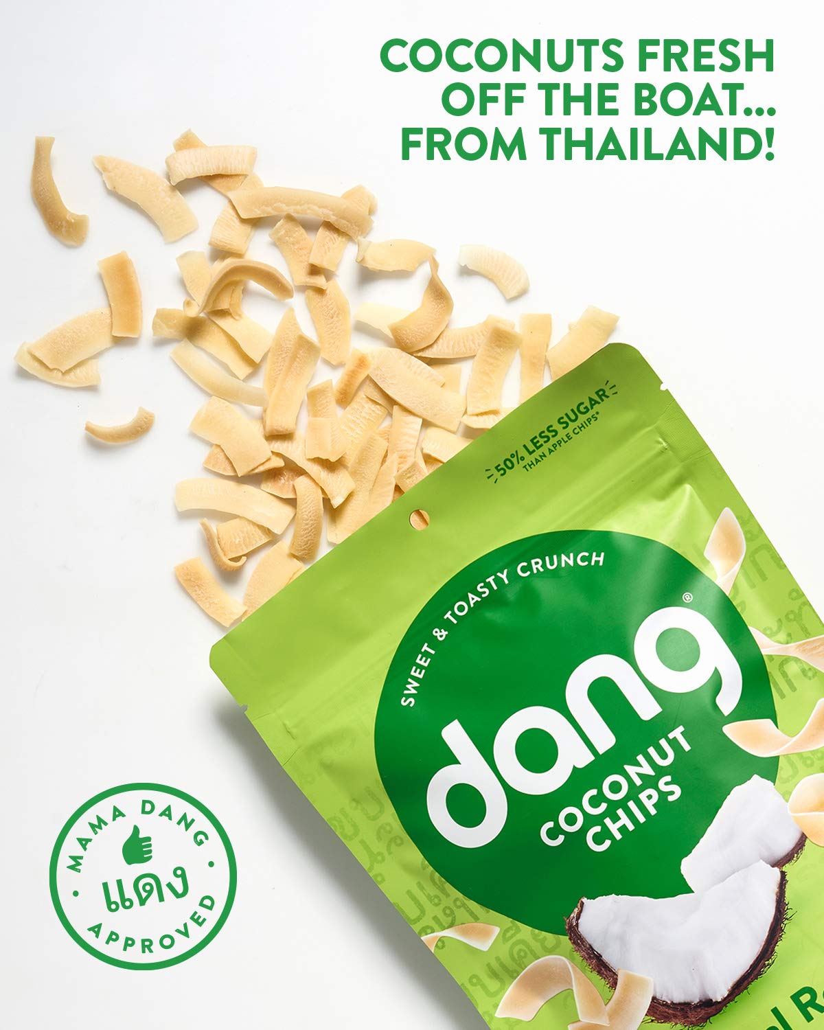 DANG Toasted Coconut Chips | Vegan, Gluten Free, Non GMO | 3.17 Oz Resealable Bag | Original Flavor