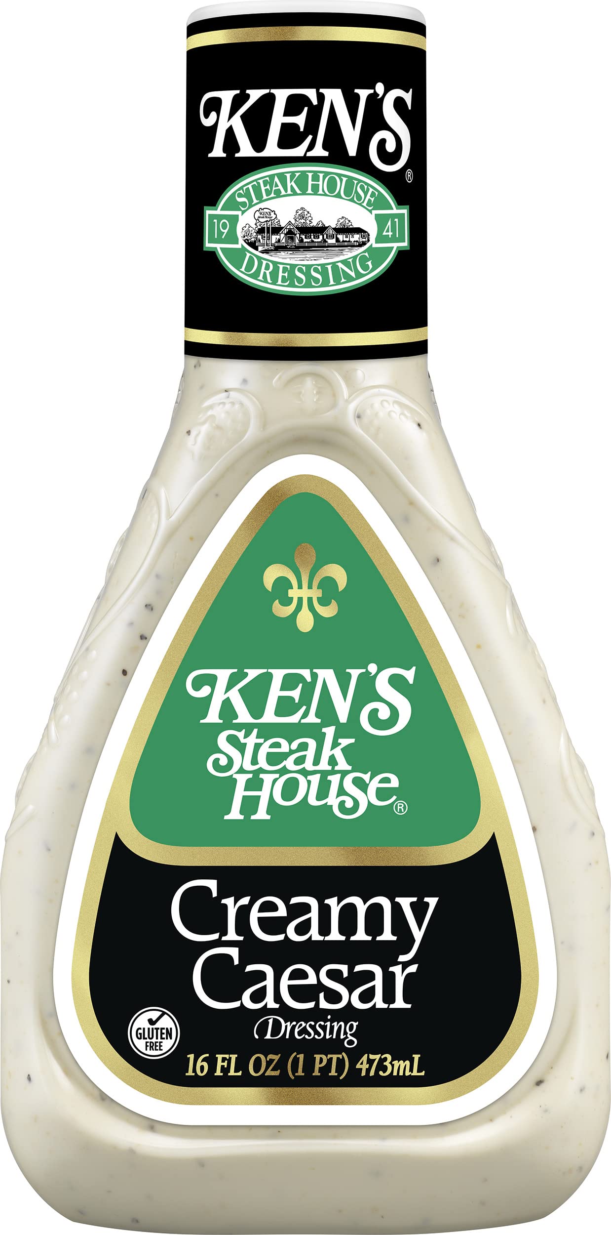 Kens Steakhouse Dressing, Creamy Caesar Dressing, Gluten Free Dressing For Salads Or Spreads, 16 Fl Oz Bottle (Pack Of 3)
