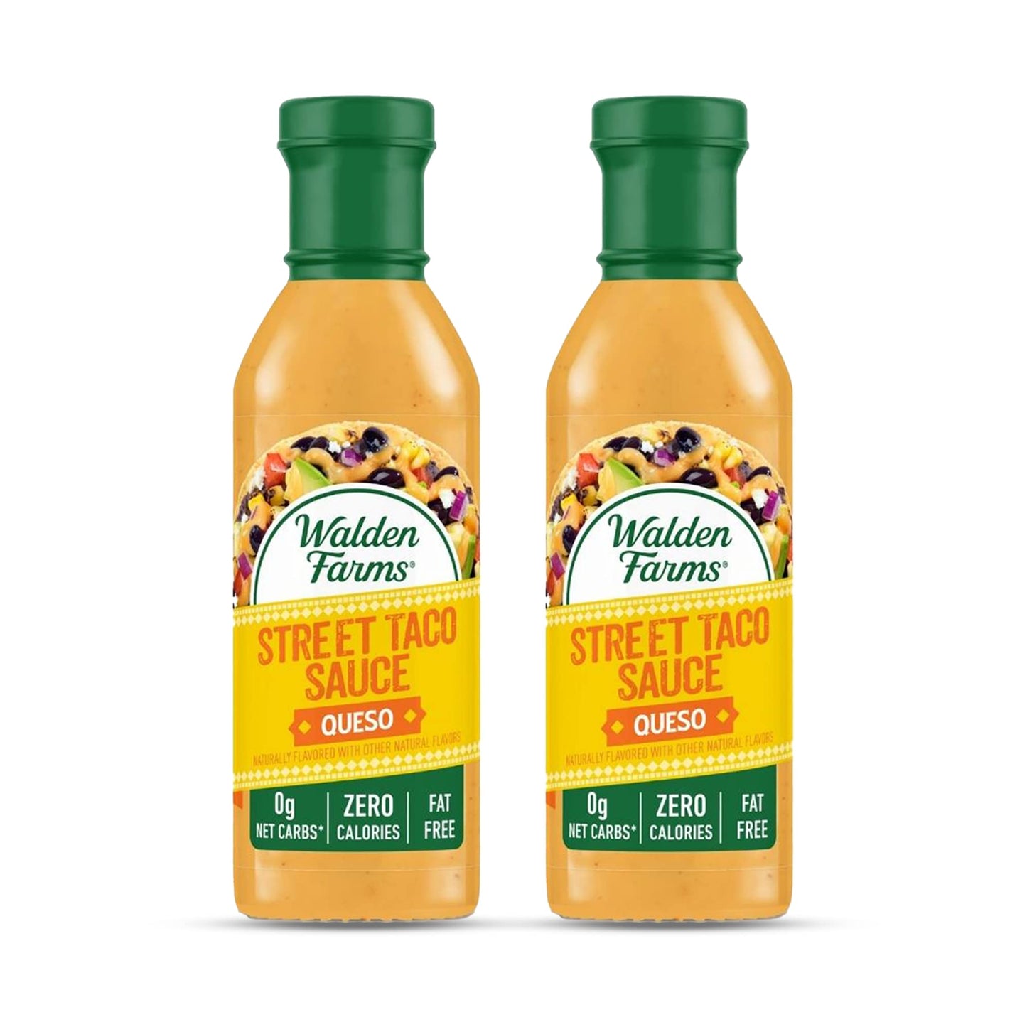 Walden Farms Street Taco Sauce Queso - Calorie-Free, Gluten-Free, Low Carb, Keto-Friendly, Sugar-Free, Creamy Queso Flavor, (12 