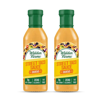 Walden Farms Street Taco Sauce Queso - Calorie-Free, Gluten-Free, Low Carb, Keto-Friendly, Sugar-Free, Creamy Queso Flavor, (12 
