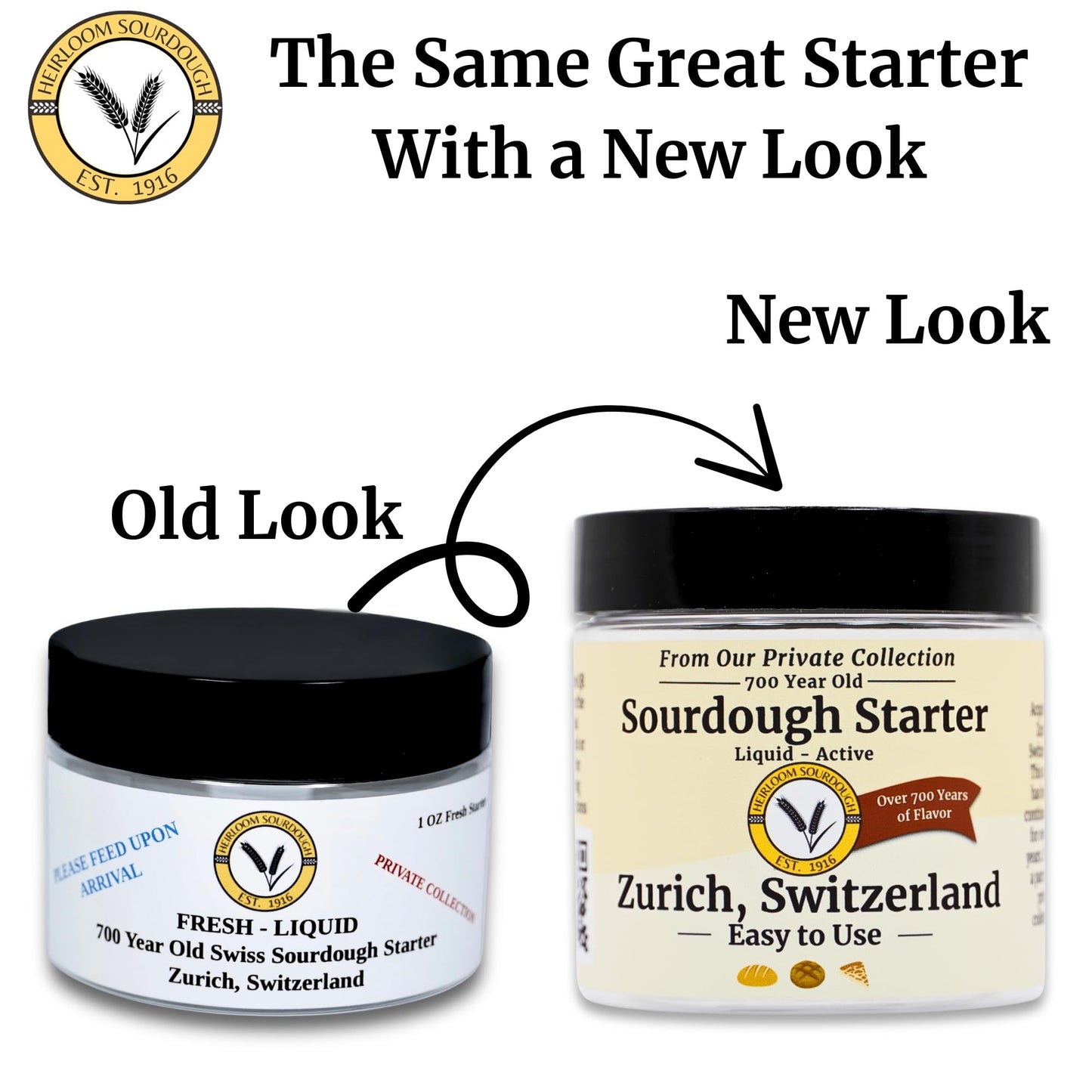 Generic 700 Year Old Swiss Sourdough Starter | 2 Ounce | Easy Instructions & Recipe Included