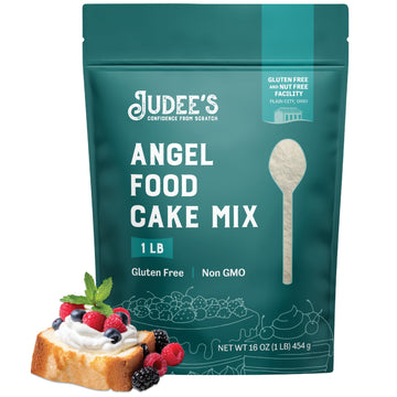 Judee's Gluten Free Angel Food Cake Mix - 1LB - Easy to Bake - Light and Fluffy Baking Mix - Delicious and 100% Gluten-Free - Id